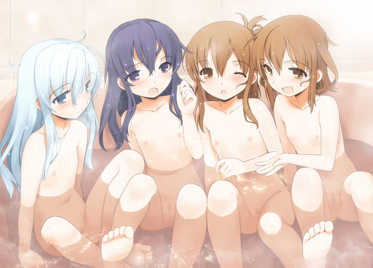 【おっぱい】たわわなおっぱいの湿り気がやらしい温泉や風呂のイラストまとめ【30枚】 01