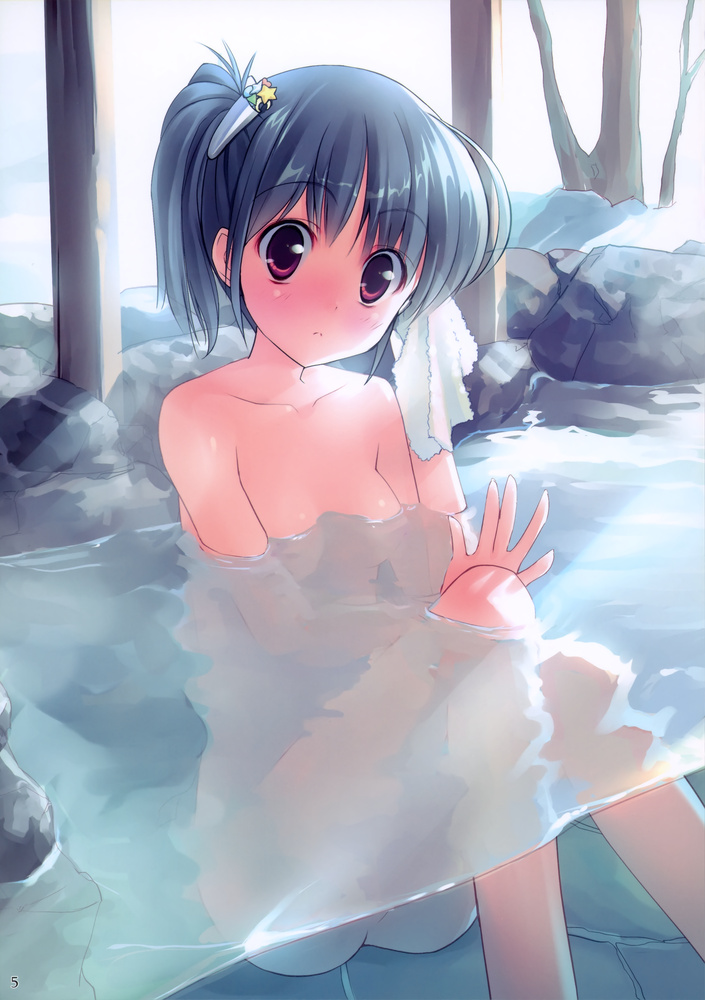 【おっぱい】女の子と一緒に風呂に入りたくなって切なくなってしまう温泉系のイラストまとめ【32枚】 11